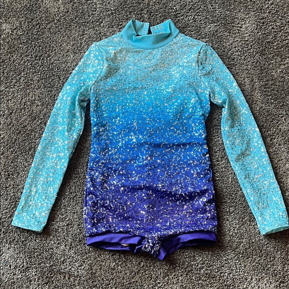 Weissman Aqua and Violet Sequin Dance Costume